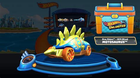 Hot Wheels Unlimited UNLOCKED NEW CAR BLUE MOTOSAURUS DINO RIDERS