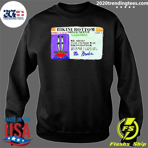 Official Mr Krabs Bikini Bottom Driver License T Shirt Trending Tees