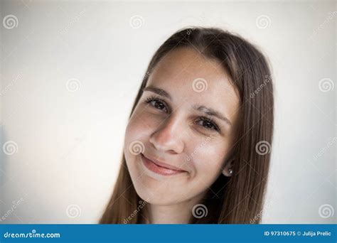 Nude Face Of Beauty Woman With Brown Eyes Without Make Up Stock Image Image Of Hair Gorgeous
