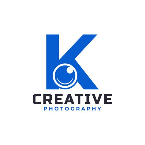 Letter K with Camera Lens Logo Design. Creative Letter Mark Suitable ...