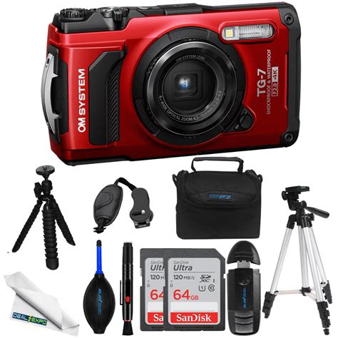 OM SYSTEM Rugged Tough TG 7 HD Video Photo Digital Camera Red