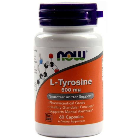 Тирозин, L-Tyrosine, Now Foods, 500 мг, 60 капсул - BioMax — интернет ...