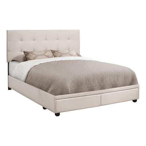 Monarch Specialties Bed Queen Size Platform Bedroom Frame