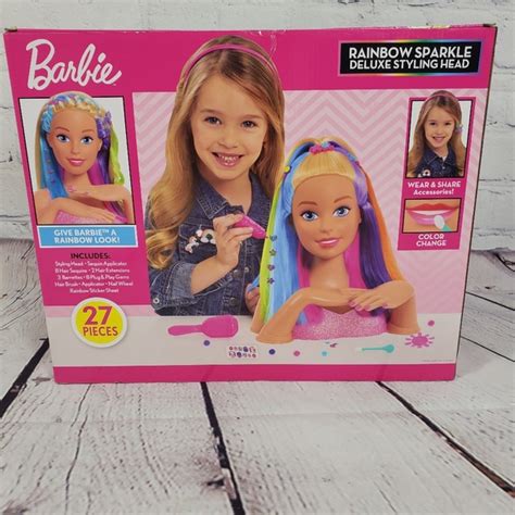 Barbie Toys Barbie Rainbow Sparkle Deluxe Styling Head Blonde