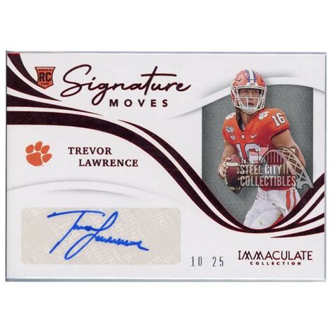 Trevor Lawrence 2021 Panini Immaculate Collegiate Signature Moves