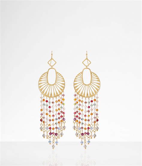 Boutique By Bke Beaded Fringe Drop Earring Women S Jewelry In Gold Multi Buckle