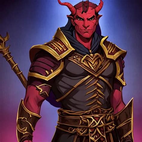 Male Paladin Tiefling Dungeons And Dragons Red Skin