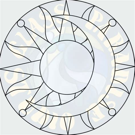 Sun And Moon Stained Glass Pattern PDF Png And Psd Etsy