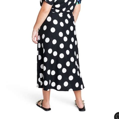 Target Skirts Tabitha Brown Polka Dot Midi Skirt Poshmark