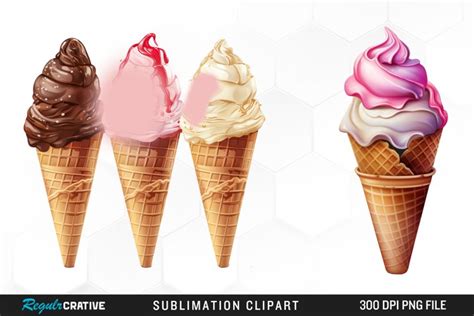 Watercolor Ice Creams Cone Png Clipart