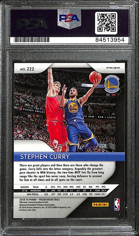 Lot Detail 2018 19 Panini Prizm Basketball Stephen Curry Signed Green