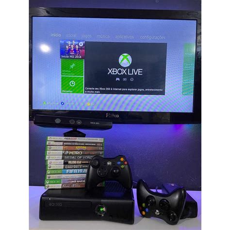 Xbox Completo Controles Jogos Kinect Gb Shopee Brasil