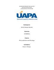 Tarea 4 Etica Del Psicologo Yamel Vasquez Rosario Docx UNIVERSIDAD