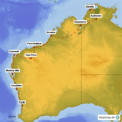 Stepmap Roadtrip Ii Landkarte F R Australien