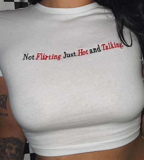 Not Flirting Just Hot Talking Crop Top L Y K Trendy Etsy