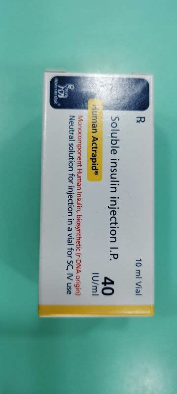 Human Actrapid Iu Ml Solution For Injection At Best Price In Pune