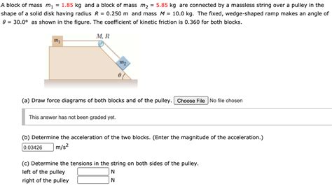 Solved A Block Of Mass M Kg And A Block Of Mass M Chegg