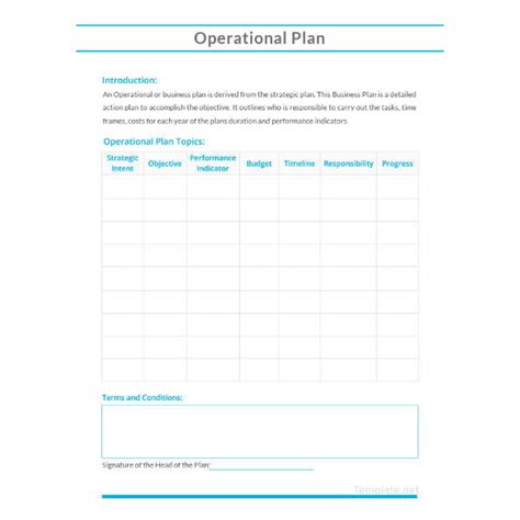 Annual Operational Plan Template Examples Pdf Word