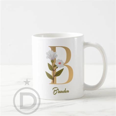 Jual Mug Gelas Huruf Bunga Inisial Nama Abjad Shopee Indonesia