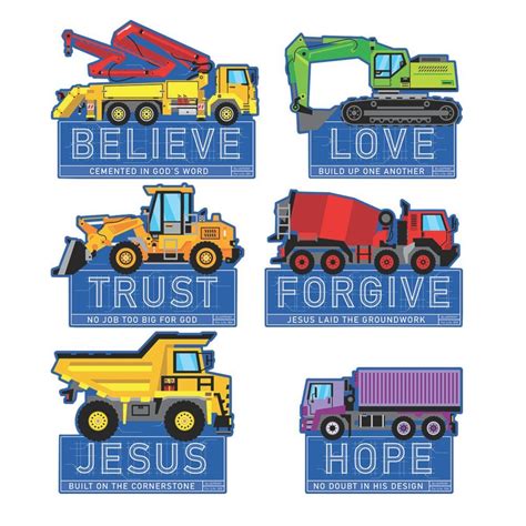 Construction VBS Cutouts 6 Pc Oriental Trading Vacation Bible