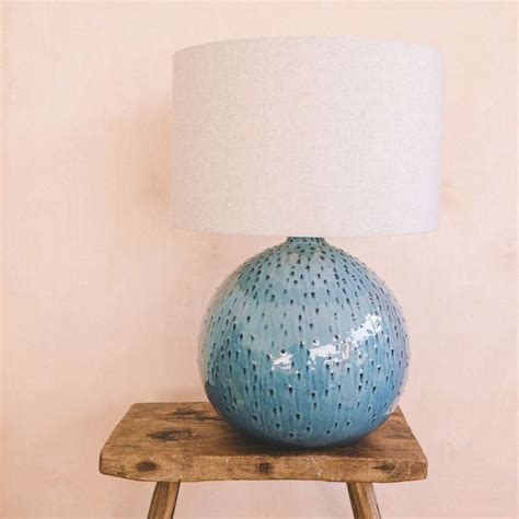 Blue Dot Ceramic Lamp With Shade Graham Green Ceramic Lamp Lamp