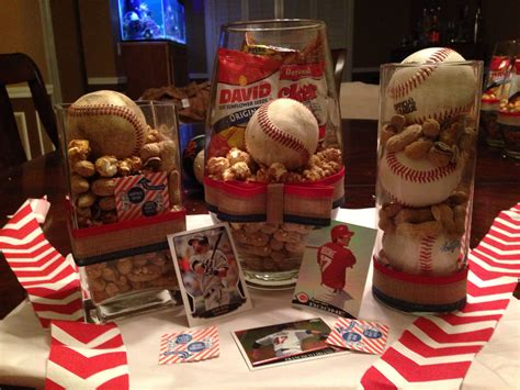 Baseball Centerpieces For FI Baseball Fundraiser Baseball Birthday