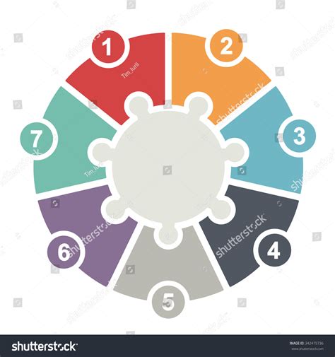 Ring Diagram Seven Colored Puzzles Template Stock Vector (Royalty Free ...