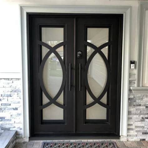 Simple Wrought Iron Double Door Design - Wrought Iron Door manufacturer