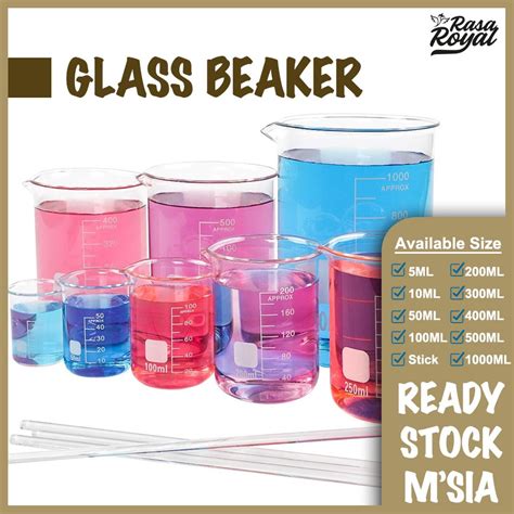 Glass Beaker 5ml 800ml Low Form Bikar Griffin Borosilicate