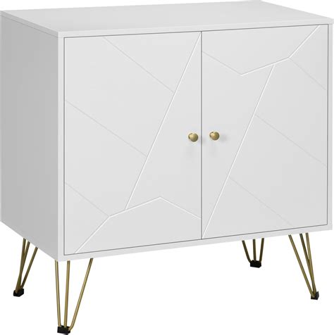 Homcom Buffet Meuble De Rangement Avec Portes Vitr Es Tag Res