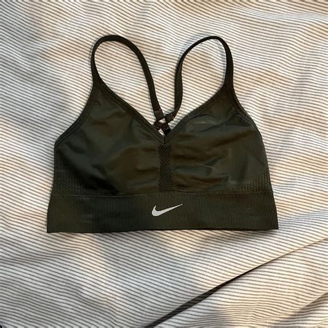 Army Green Nike Sports Bra Depop