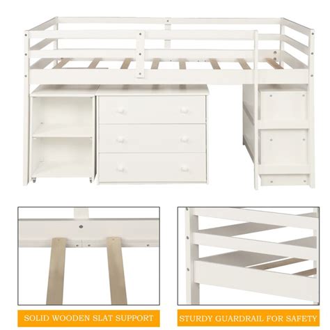 Casainc Loft Bed White Twin Loft Bunk Bed At