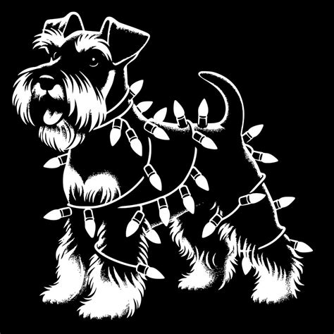 Schnauzer Christmas Lights Svg File For Cricut Silhouette Laser Machines