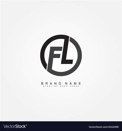 Initial Letter Fl Logo Simple Alphabet Royalty Free Vector