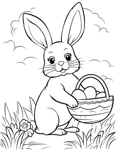 Bunny Coloring Pages Free Printable Sheets In Easter Bunny