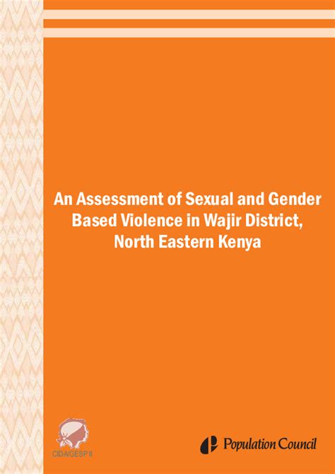 Pdf An Assessment Of Sexual And Gender Based Violence In Wajir District North Eastern Kenya