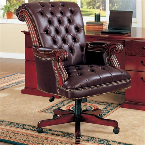 Coaster Richmond Executive Leatherette Office Chair in Dark Brown - DealBeds.com