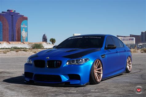 Slammed BMW M5 F10 On Custom Painted Vossens — CARiD.com Gallery