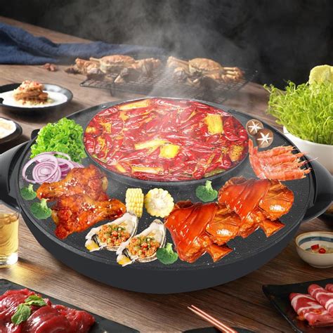 Hot Pot Electric 2 In 1 Electric Grill With Hot Pot Multifunctional