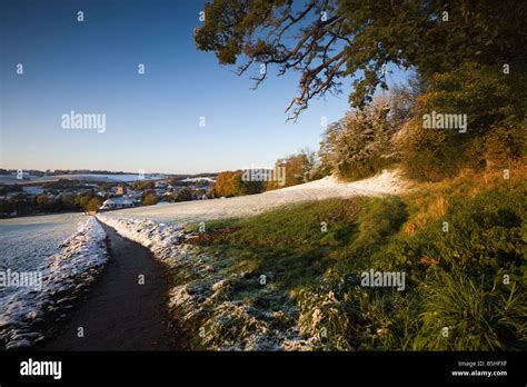 Early Autumn Snow View Down Path To Old Amersham From Parsonage Wood