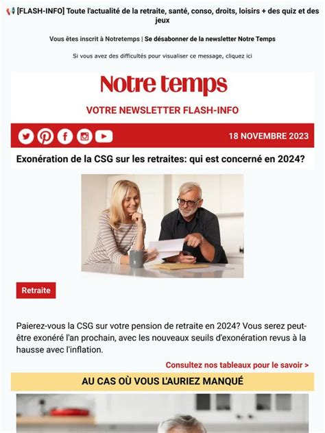 notretemps Exonération de la CSG sur les retraites qui est concerné