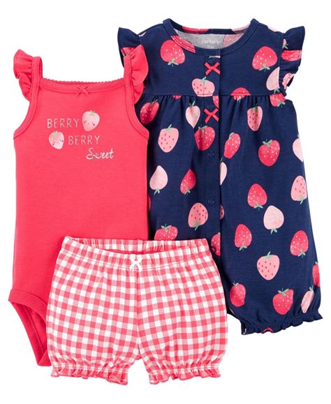 Carters Baby Girls Bodysuit And Romper Set 3 Pieces And Reviews Sets