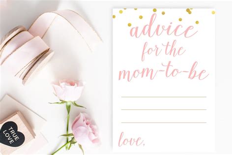 Home Products Advice For Mom To Be Pink And Gold Confetti Printable