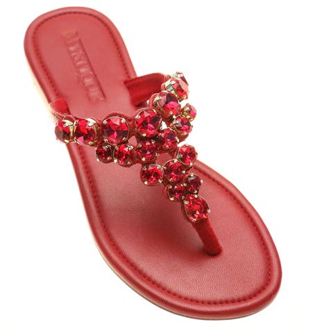 Barcelona Sandal Red Mystique Red Jeweled Handmade Leather Sandals