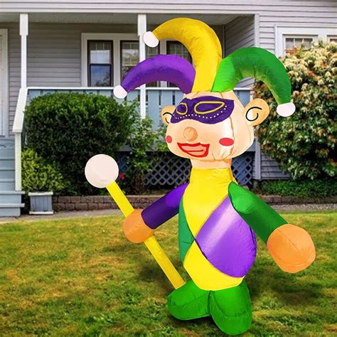 Jumbo 4 Foot Mardi Gras Inflatables Jester Outdoor Decoration - Etsy