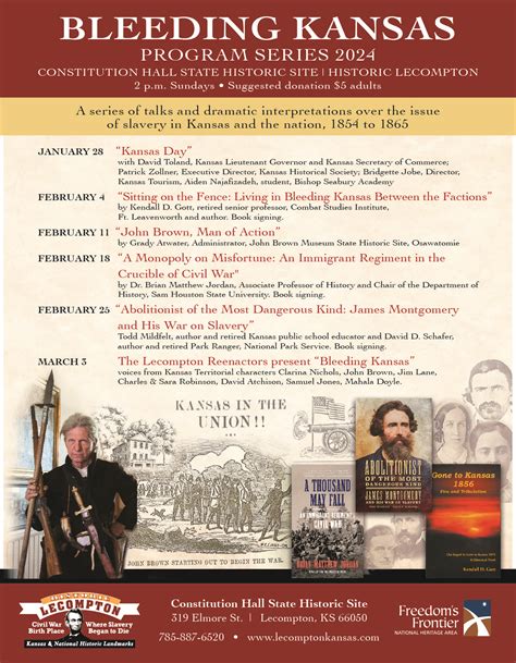 Constitution Hall Bleeding Kansas Program Series Lecompton Events