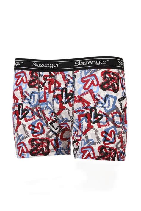 Slazenger JAMA Erkek Boxer İç Giyim Beyaz Kırmızı Slazenger