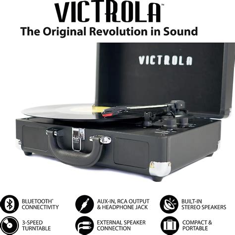 Tocadiscos Victrola Vintage Port Til Bluetooth De Velocidades Con