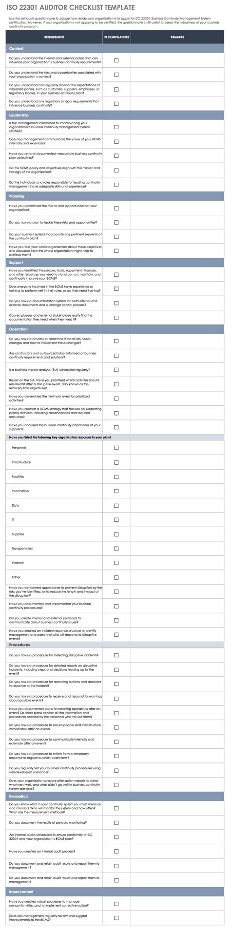 Iso 22301 Business Continuity Management Made Easy Smartsheet