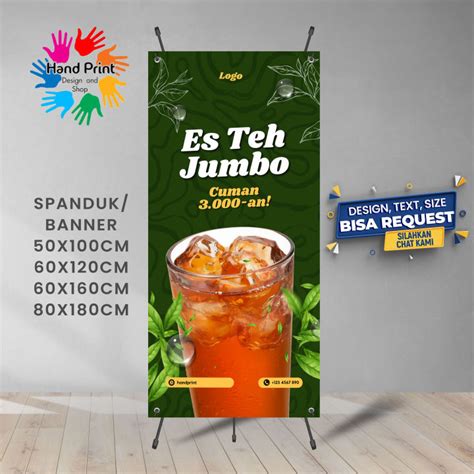 SPANDUK BANNER Minuman Es Teh Manis Lemon Tea Teh Jumbo Bisa Request